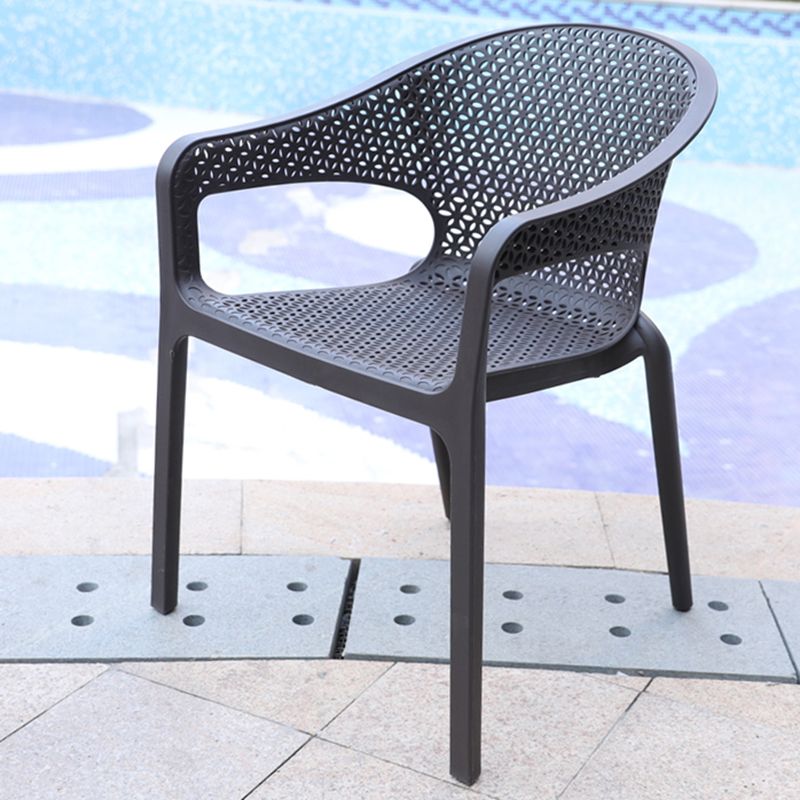 Contemporary Plastic Outdoors Dining Chairs Water Repellent Outdoors Dining Chairs