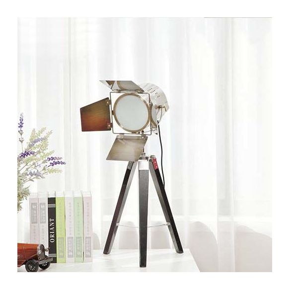 Metallic Tripod Desk Lighting Industrial Style LED Bedroom Standing Light in Black/Brass