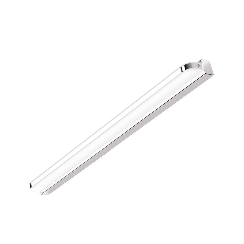 Plateado moderno simple luz de espejo simple lámpara de espejo led de metal nórdico para baño para baño