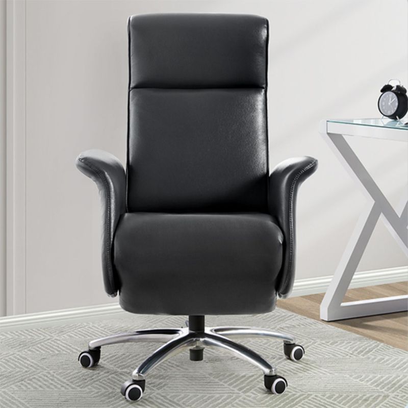 Modern Armless Executive Chair Leather Managers Chair for Office