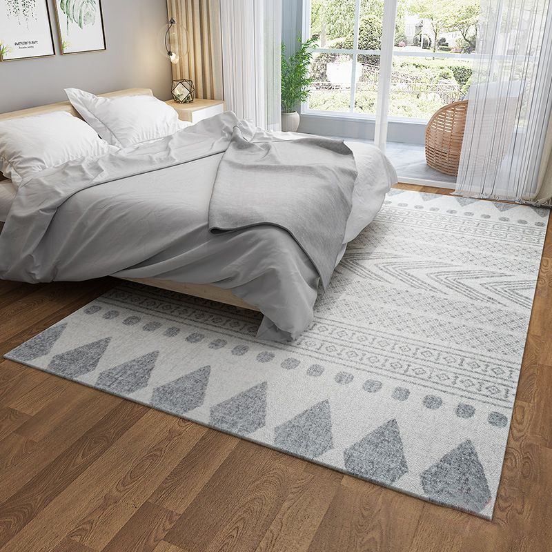 Alfombra tribal primitiva Geometría de geometría multicolor Anti-slip respaldo de la alfombra resistente a las manchas lavables para dormitorio