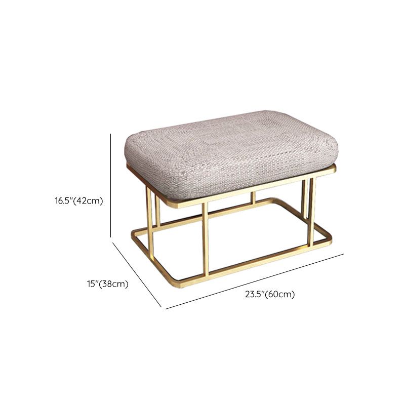 Metal Entryway Bench Modern Rectangle Seating Bench with Upholstered