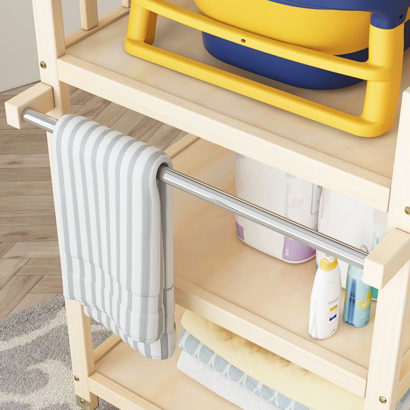 Solid Wood Flat Top Changing Table with Storage Shelf 2-in-1 Baby Changing Table