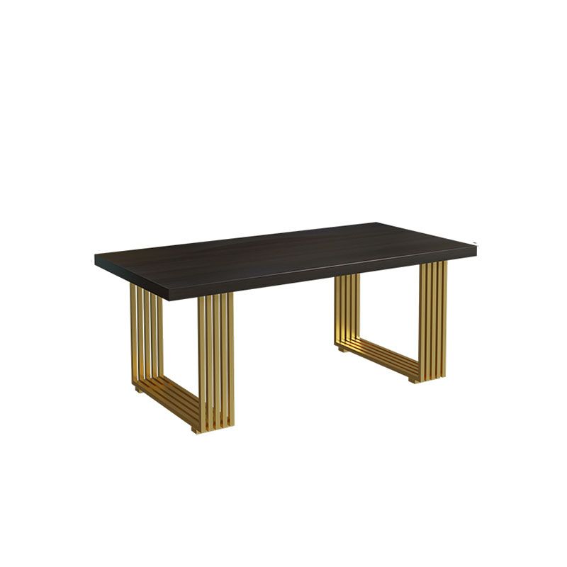 Glam Style Wooden Office Desk Black Top Home Desk with Metal Legs