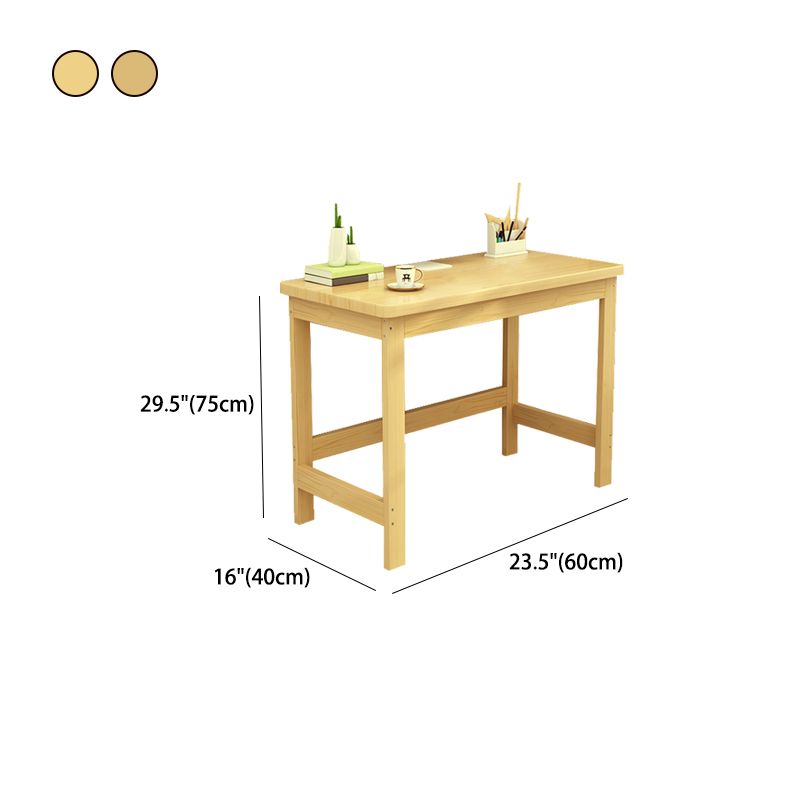 29.5" H Pine Office Desk Modern Home Writing Desk with H-shape Base