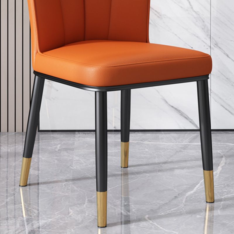 Dining Room Armless Dining Chairs Glam Style Leather Dining Side Chair