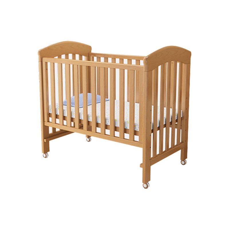 2-in-1 Convertible Crib with Adjustable Height Under Crib Storage