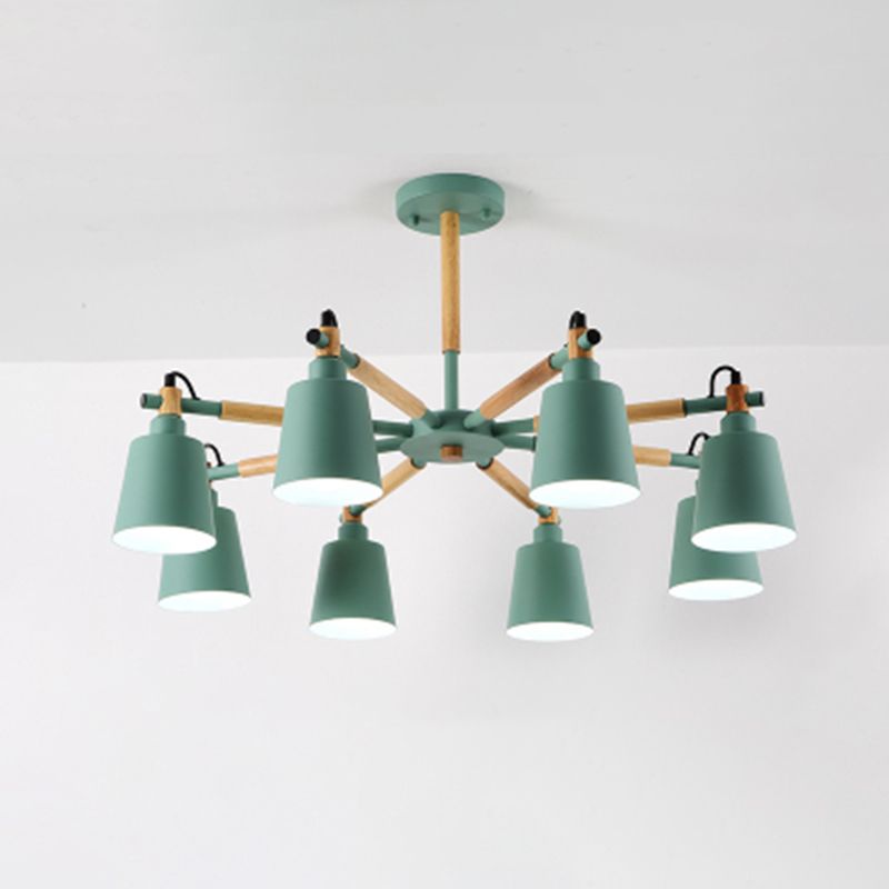 Cone 6-Lights Hanging Light Fixtures Modern Style Metal Chandelier Lighting Fixtures