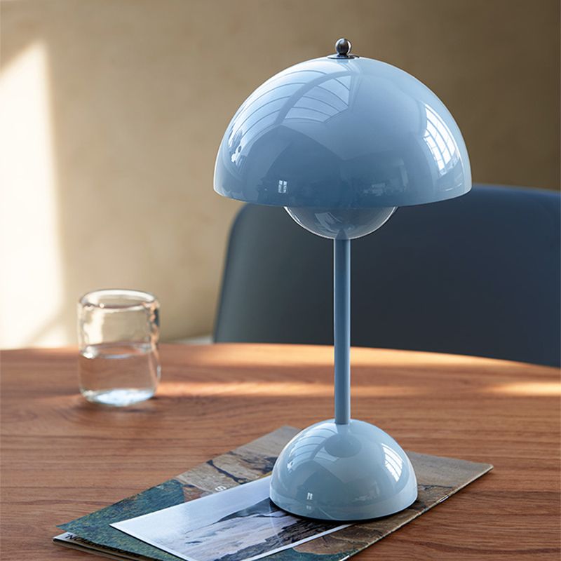 Modern Style Dome Night Table Lamp Metal One Light Nightstand Lamp