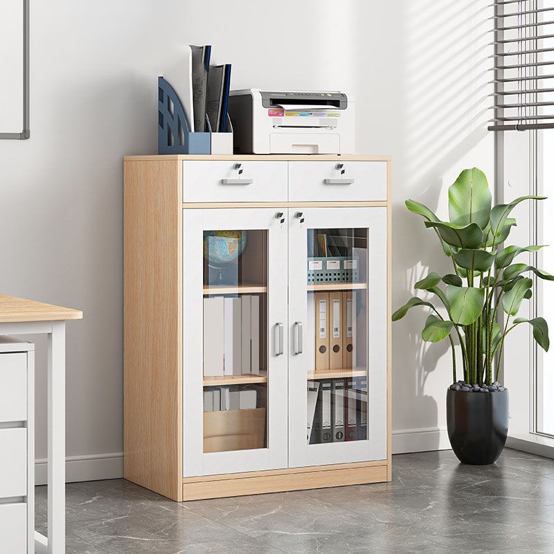 Contemporary Style File Cabinet Wood Lateral File Cabinet with Locking Storage