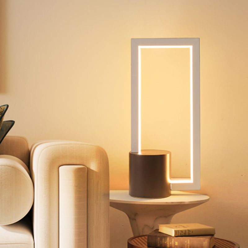 LED Étude de bureau lampe moderniste table blanche lumière avec une teinte acrylique rectangle en lumière chaude / blanche