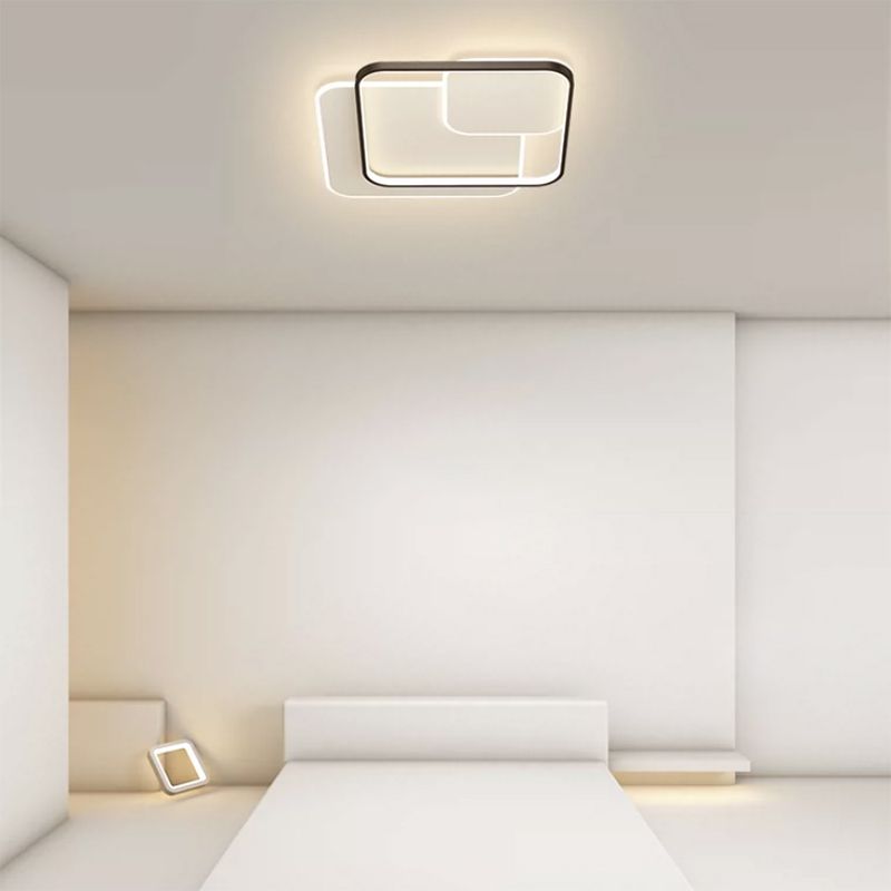 Multiple-Light Square Flush Mount Ceiling Light Modern Metal Flush Mount Lighting