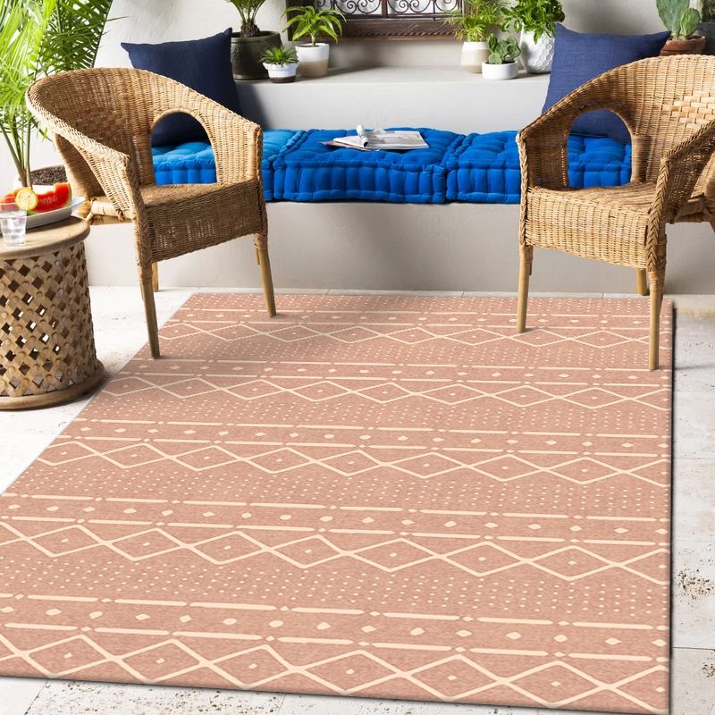 Classic Bohemian Rectangle Area Rug Natural Tribal Print Indoor Carpet Polyester Anti-Slip Backing Carpet for Living Room