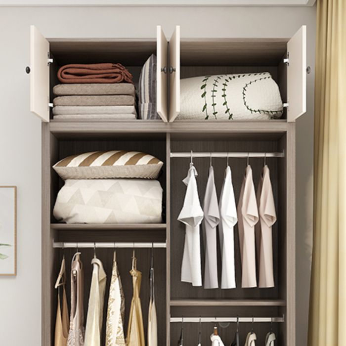 Contemporary Wardrobe Armoire Gray and White Bedroom Armoire