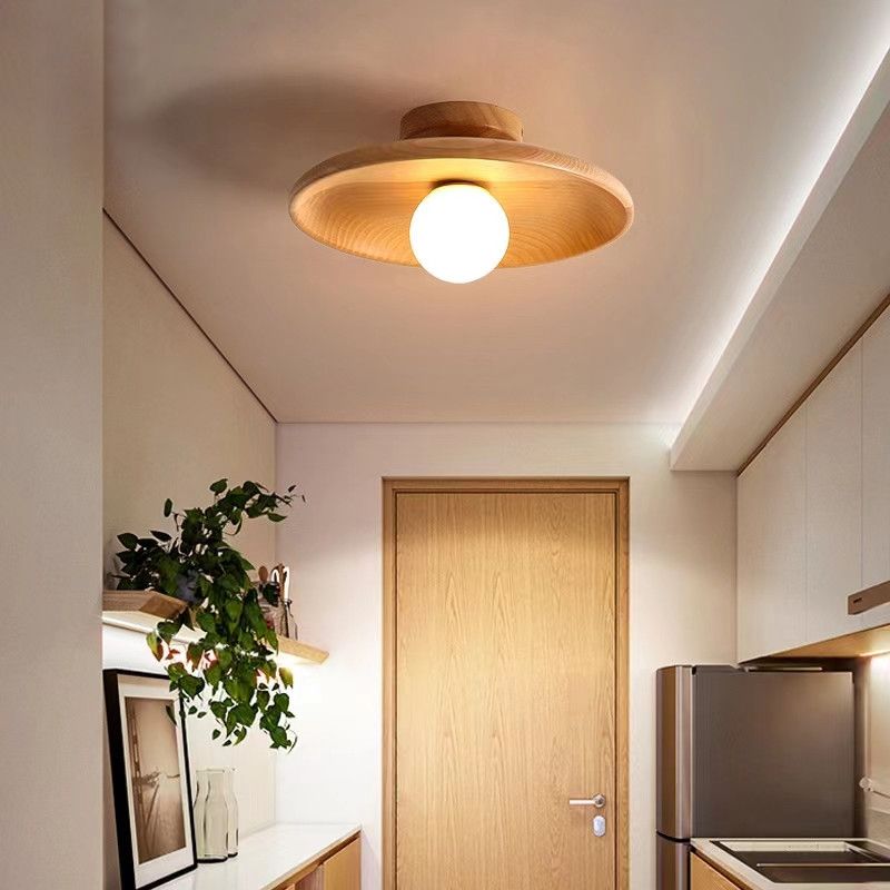 Wood Flush Mount Lighting Fixtures Minimalist 1 Light Flush Light