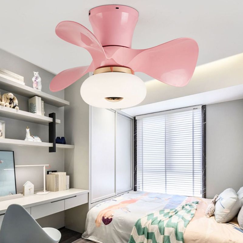 Nordic Style Ceiling Fan Lamp Colorful Circle Shape Ceiling Fan Light for Children's Room