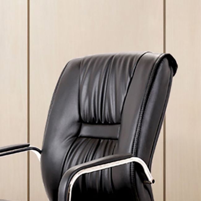 Contemporary Leather Task Chair Padded Arms Desk Chair for Office