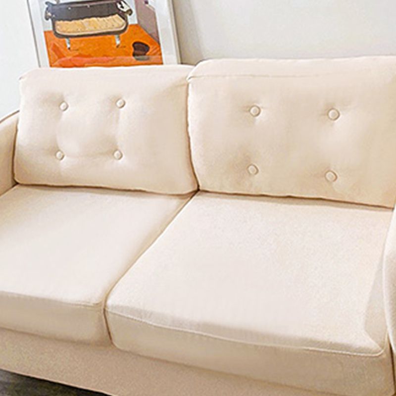 Sofá con tope con mechones de algodón contemporáneo con brazo cuadrado