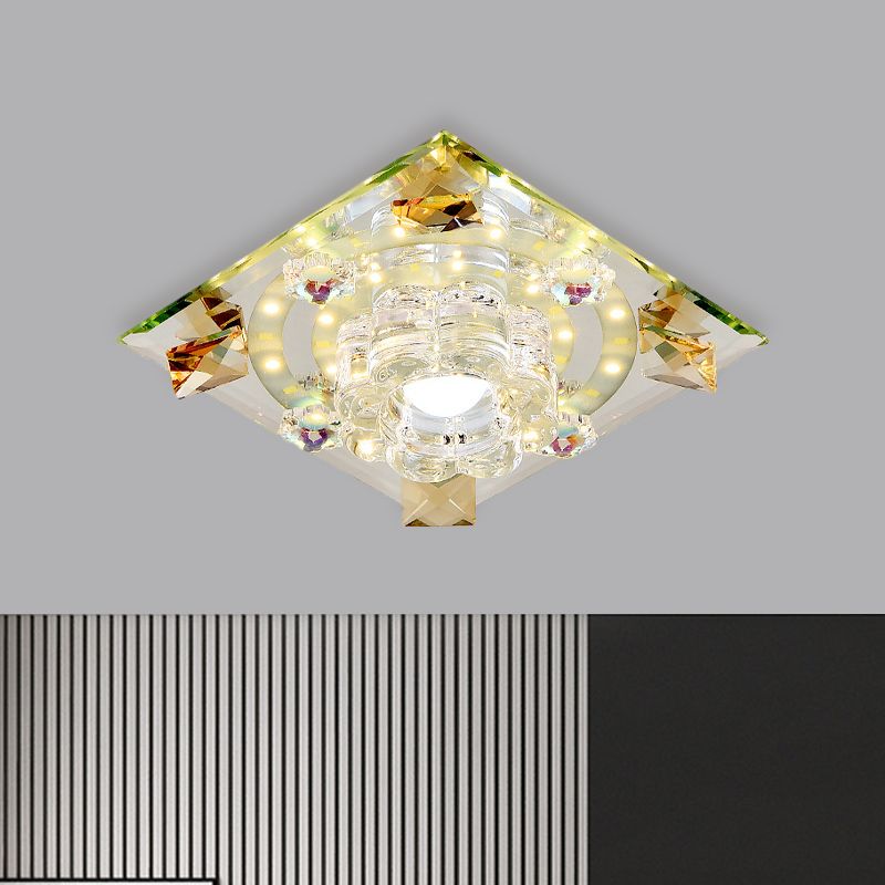 Cristal LED encastré luminaire style moderne PAPILLON VIOLET / ambre gemme couloir plafonnier