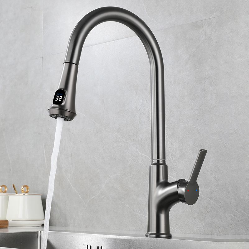 Contemporary Single Handle Kitchen Faucet Pull-down Desk-mounted Faucet