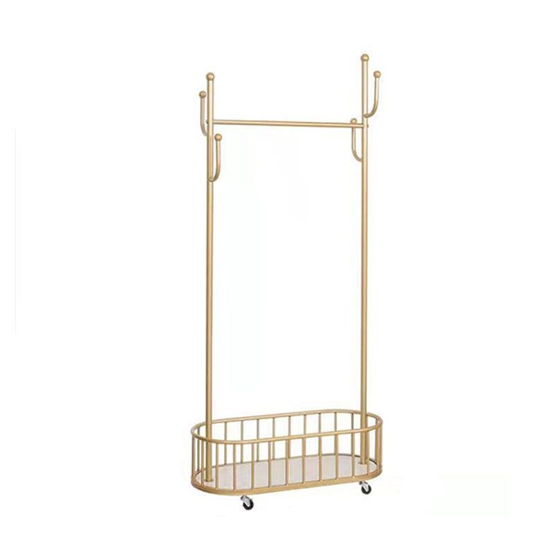 Metal Coat Hanger Modern Style Simple Household Floor Hall Stand with Pulley