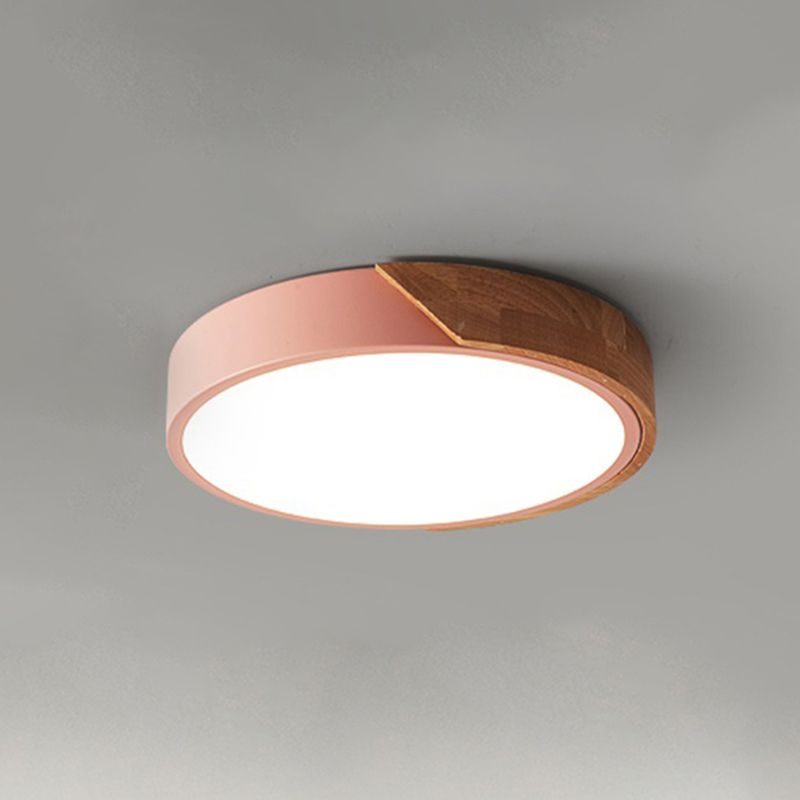 1-Light Round  Flush Mount Ceiling Light Fixtures Modern Metal Led Flush Light