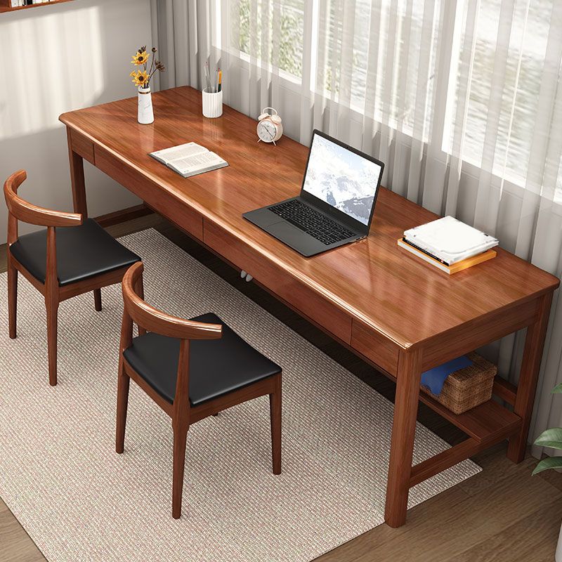 Modern Home Office Desk 4-Legs Wooden Writing Desk for Bedroom