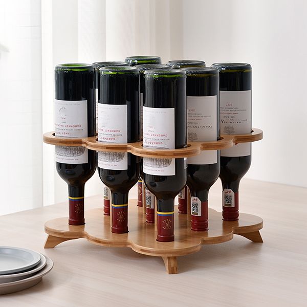 Modern Tabletop Wine Bottle Rack Wooden Wine Bottle Rack for Home