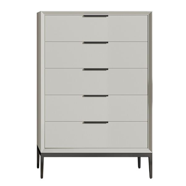 Leather Chest with Metal Legs Vertical Storage Chest with Drawers for Bedroom