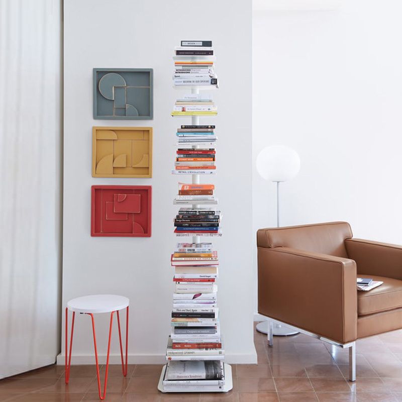 Metal Geometric Bookcase Scandinavian Style Open Back Bookshelf