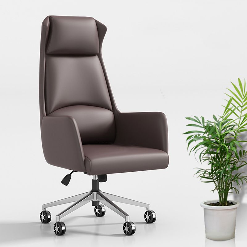 Modern Armless Managers Chair Height-adjustable Office Chair with Wheels