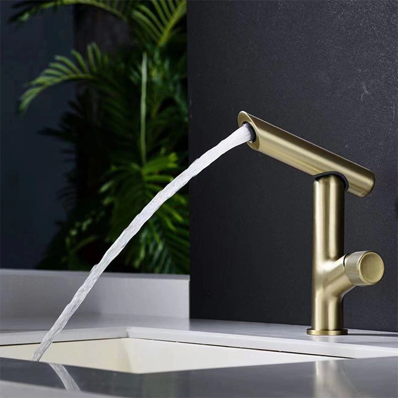 Glam Vessel Sink Faucet Brass Knob Handle Swivel Spout Bathroom Faucet