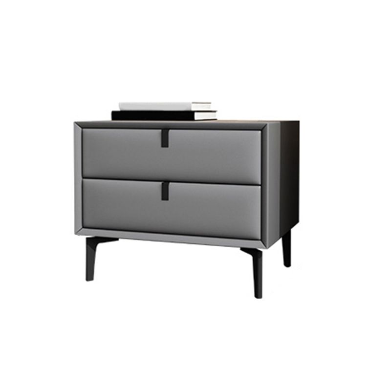 Solid Wood Modern Drawer Storage Night Table 2 Drawer Bed Nightstand