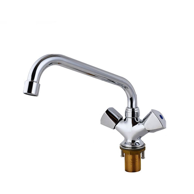 Contemporary Kitchen Faucet Double Handle High Arch Water Filler in Chrome