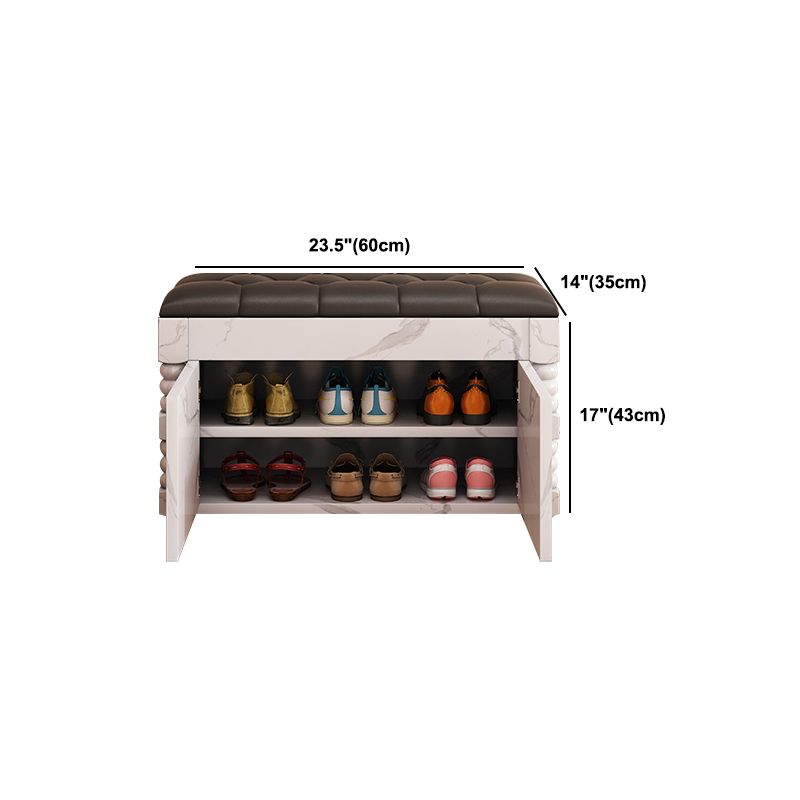 Rectangle 13.8" Wide Entryway Bench Cushioned Upholstered Bench in Manufactured Wood