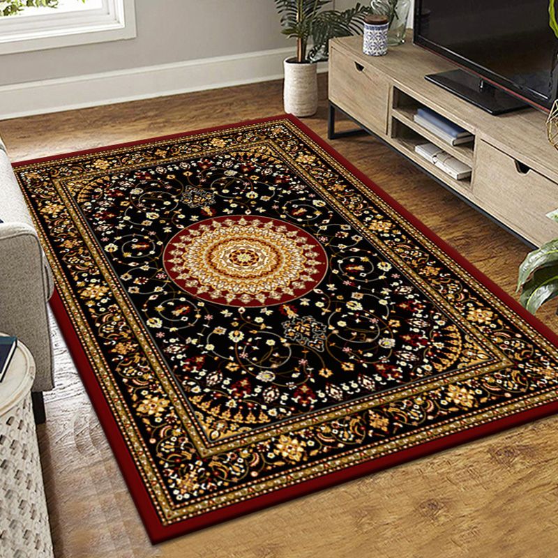 Red Olden Area Rug Graphic Indoor Rug Non-Slip Backing Rug for Living Room