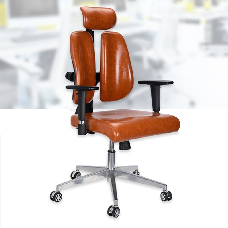 Modern Desk Chair Leather Executive Chair High-Back Chair in Brown