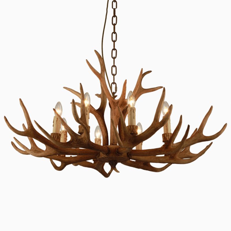 Resin Antler Pendant Light in Traditional Vintage Style Sputnik Chandelier for Dining Room