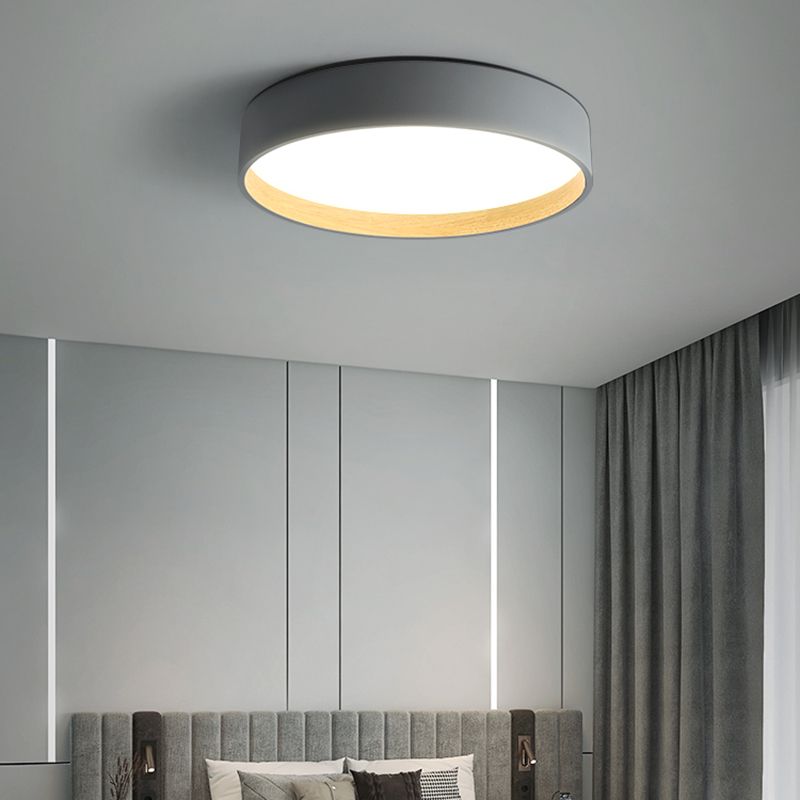 Moderne stijl ronde vorm plafondarmatuur metalen 1-lichts plafondlamp