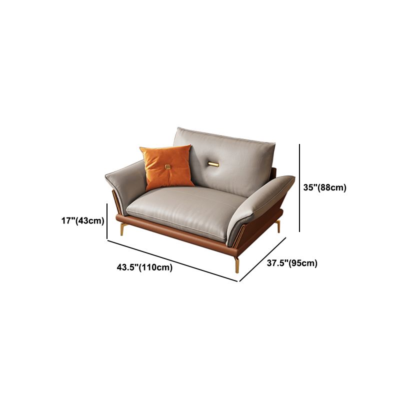 Modern Cushions Sofa   37.40" D x 34.64" H Flared Arm Sofa for Living Room