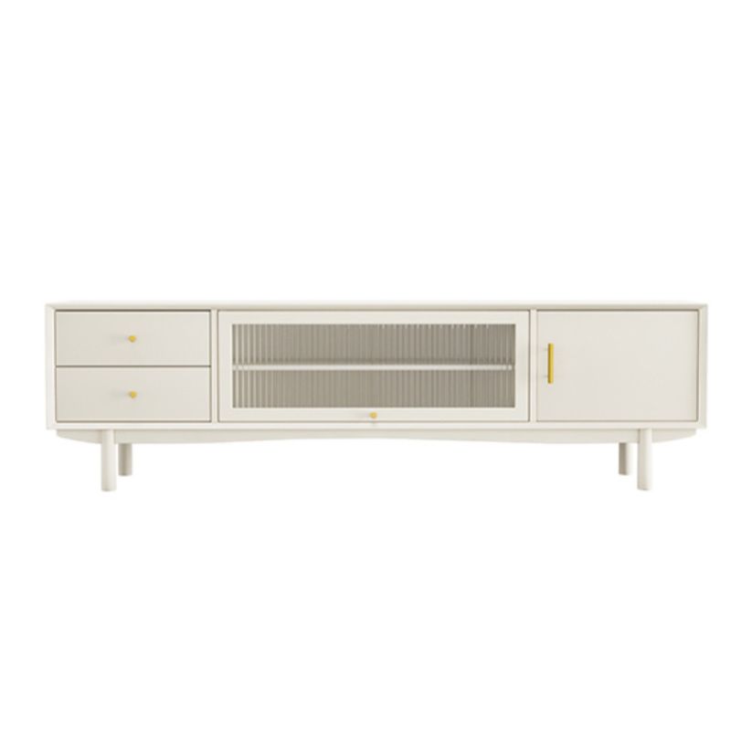 Glam TV Media Stand Solid Wood TV Media Console with Drawers