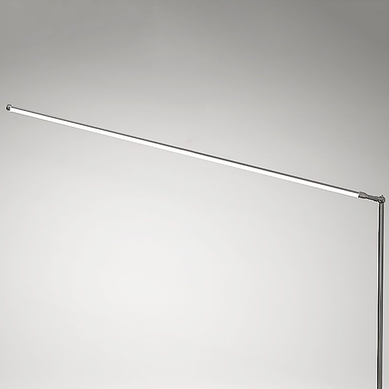 Modern LED Floor Lamp 1-Light Silver Metal Floor Light for Living Room