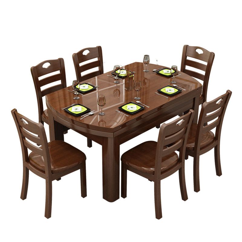 Dining Room Dinner Table 4 Legs Rubberwood Round Dining Table