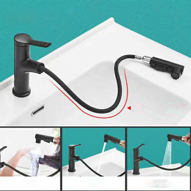 Contemporary Sink Faucet Plian Low Arc Centerset Bathroom Faucet