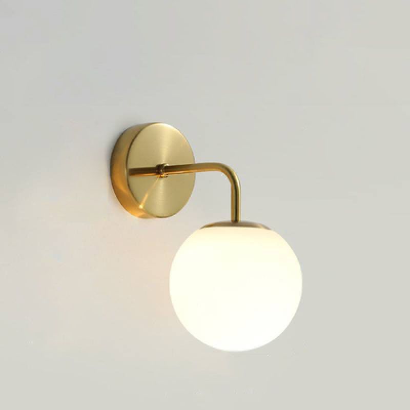 Metal 1-Light Wall Lamp in Modern Style Globe Glass Wall Light for Bedroom