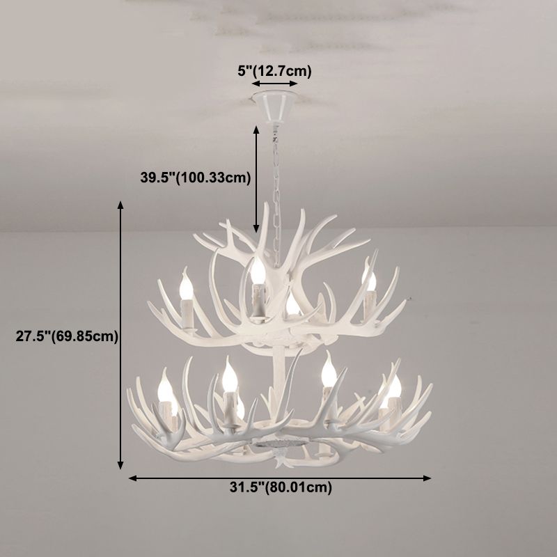 American Chandelier Resin Antler Shape Chandelier Pendant for Restaurant