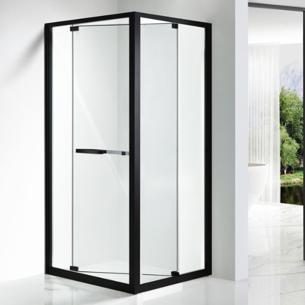 Rectangle Shower Enclosure Matt Black Tempered Glass Shower Enclosure