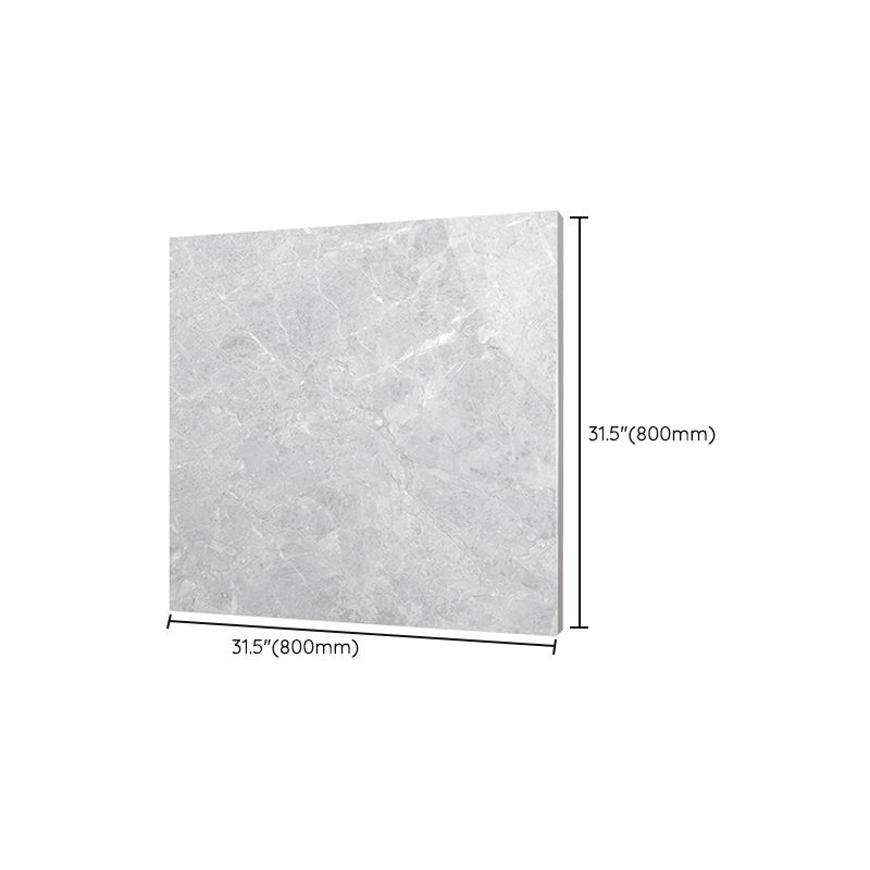 Marbling Square Floor Tile Straight Edge Slip Resistant Polished Tile