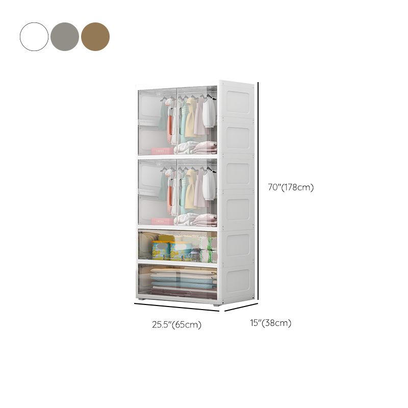 Contemporary Wardrobe Armoire with Door Plastic Youth Armoire