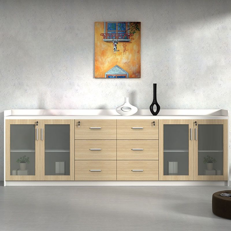 Modern Wood Cabinet Locking Drawers and Storage Lateral Filing Cabinet